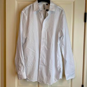 Men’s Crisp White Shirt w pattern from Stitch Fix L